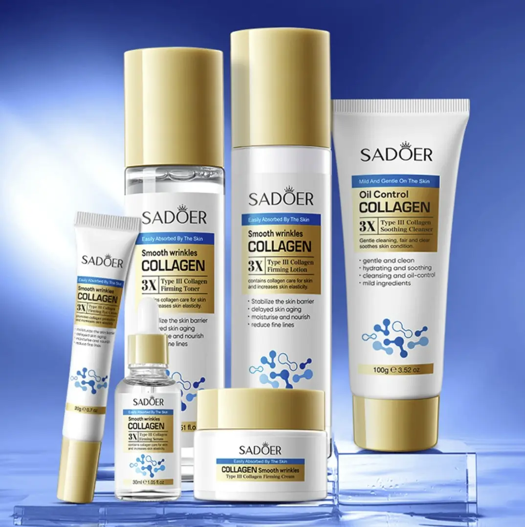 SADOER 3X Collagen Protein Set - 6-Piece for Smooth Skin & Firming
