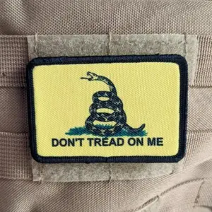 Gadsden flag don't tread on me 2"x3" morale patch with hook and loop backing