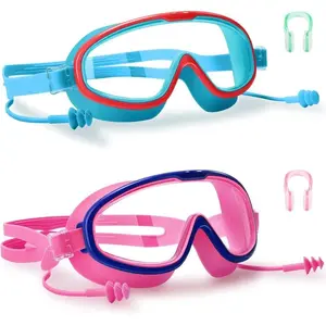 2PackSwimGogglesfor3-15,HDLargeFrameAnti-FogPoolSwimmingGogglesfor