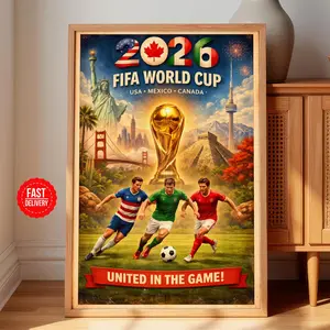 9_World Cup Poster Print 2026, Soccer Football World Cup Poster 2026, Soccer Gift, Soccer Wall Art, Vintage World Cup Soccer Poster Room Art Unframed Poster