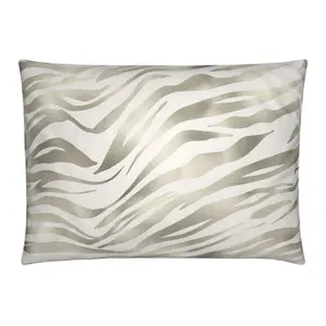 White & Silver Glam Lg Lumbar Pillow