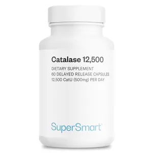 Supersmart - Catalase 500mg per Day (12500 CatU) - Natural Enzyme - Anti Gray Hair Supplement | Non-GMO & Gluten Free - 60 Delayed Release Capsules