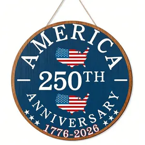 【4thofjuly /fourthofjuly】250th Anniversary Edition, July 4th doorplate, 250th Anniversary of Freedom (1776-2026), patriotic independence themed door ring, suitable for front doors, wooden wall decorations, home porches, and outdoor decorations