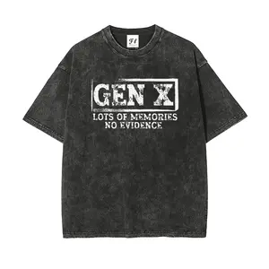 Gen X Lots Of Memories No Evidence S~5XL Oversize Unisex Washed T-Shirt for Women and Men's Unisex Fit Batik Cotton Oversize Streetwear Menswear  Super Soft Pre-Shrunk