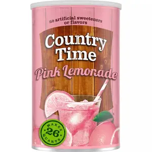 Country Time Pink Lemonade Drink Mix - 63 oz Canister Sugar Beverage