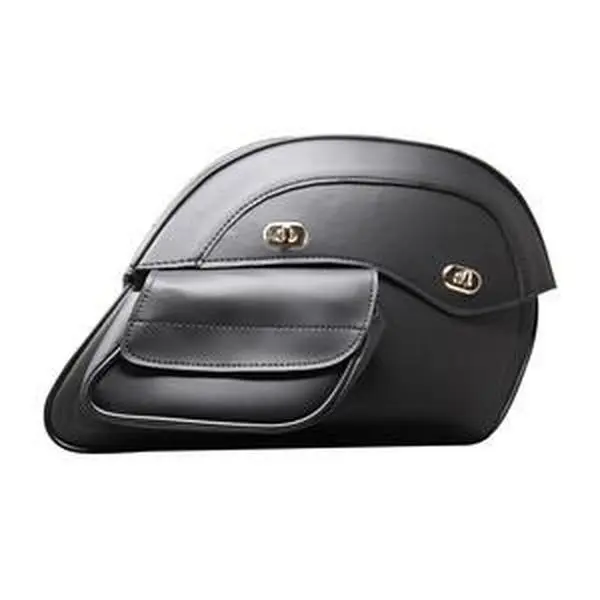 Vance Black Motorcycle Saddlebags for Honda Yamaha Kawasaki Indian and Harley Davidson Motorcycles
