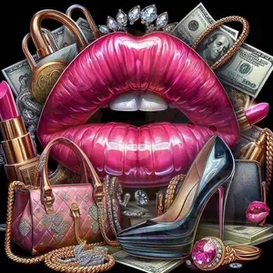 Lip Pattern DIY Diamond Arts Colorful Painting Kit Without Frame, DIY 5D Diamond Arts Colorful Painting Kit, Wall Art Decor for Home Living Room Bedroom, Diamond Painting Kits