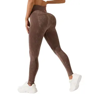 Women's Pocket Leggings - Dual-Waist, Butt-Lifting, Quick-Drying Athletic & Outdoor Yoga Pants for Mountain Sports & Fitness, Leggings Women