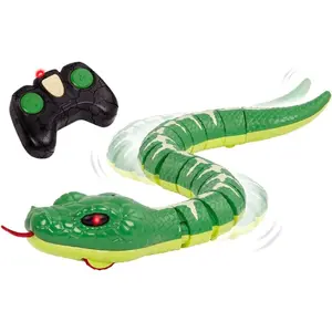 RC Emerald Tree Boa Snake Robot with LED Eyes & Realistic Movement - Lifelike Fake Snake Toy with Infrared Controller, Batteries Included - Educational Fun for Kids Ages 6+
