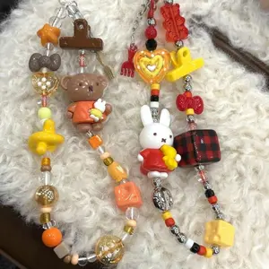 Kawaii Miffy Rabbit Keychain Boris Bear Phone Case Hanger String CCD Camera Goben Card Booklet Bag Packaging Decoration Gift