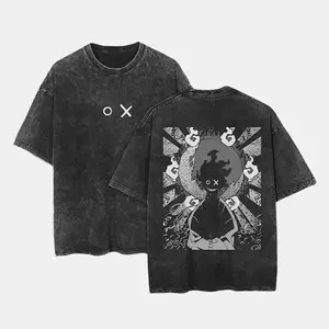 Benimaru Shinmon Fire Force Ver.2 Oversized Washed Black T-Shirt Unisex Printed Cool Tee Anime Pattern Shirt Summer Casual Hip Hop T-Shirt Street Clothing