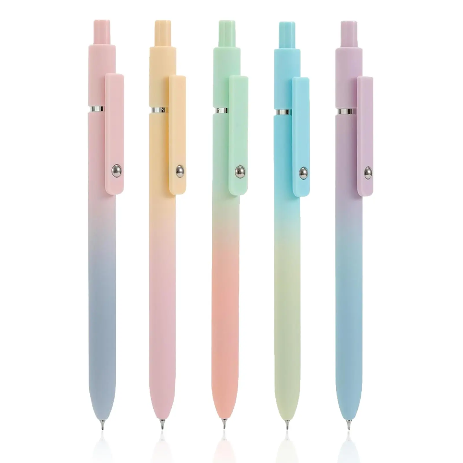 Gel Pens, 5/10 Pcs Cute Retractable Jelly Pen Set, Medium Point 0.7mm Black Ink Pens for Journaling, Aesthetic Office & School Supplies, College Student Pen Set