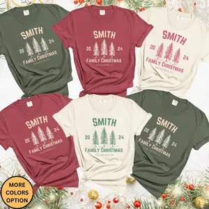 Custom Family Christmas Shirts, Comfort Colors Matching Family Christmas Tshirts, Personalized Name Christmas Shirt, Adult Unisex and Youth