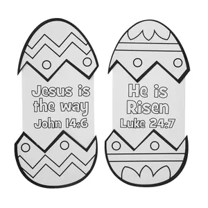 4 1/4" x 9" Color Your Own Religious Easter Egg Magnet Craft Kit - Makes 12