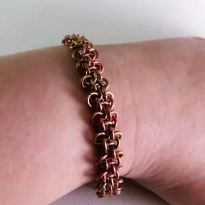 Mixed Metal Chainmaille Bracelet Female Anniversary Daily