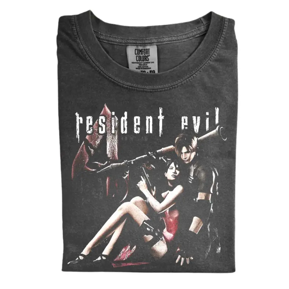 The Resident Evil 4 Leon & Ada Comfort Color Shirt, Horror Game Shirt, Vintage Resident Evil T-shirt, Gift for Men, Vintage Game Shirt, Gift for Women, Crew Neck T-shirt, Trending T-shirt