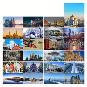 Russia Postcard, 24pcs/set Russian Architecture Pattern Postcard, Slavic Folk Patterns for History Curators and Cultural Archivists