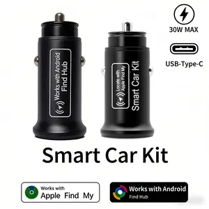 Car Charger GPS Tracking Vehicle Locator Tracker – 20W/30W Fast Charging USB + Type-C Port, QC3.0 Compatible, Wireless Positioning Tracker Works with iPhone Find My App Android Find Hub