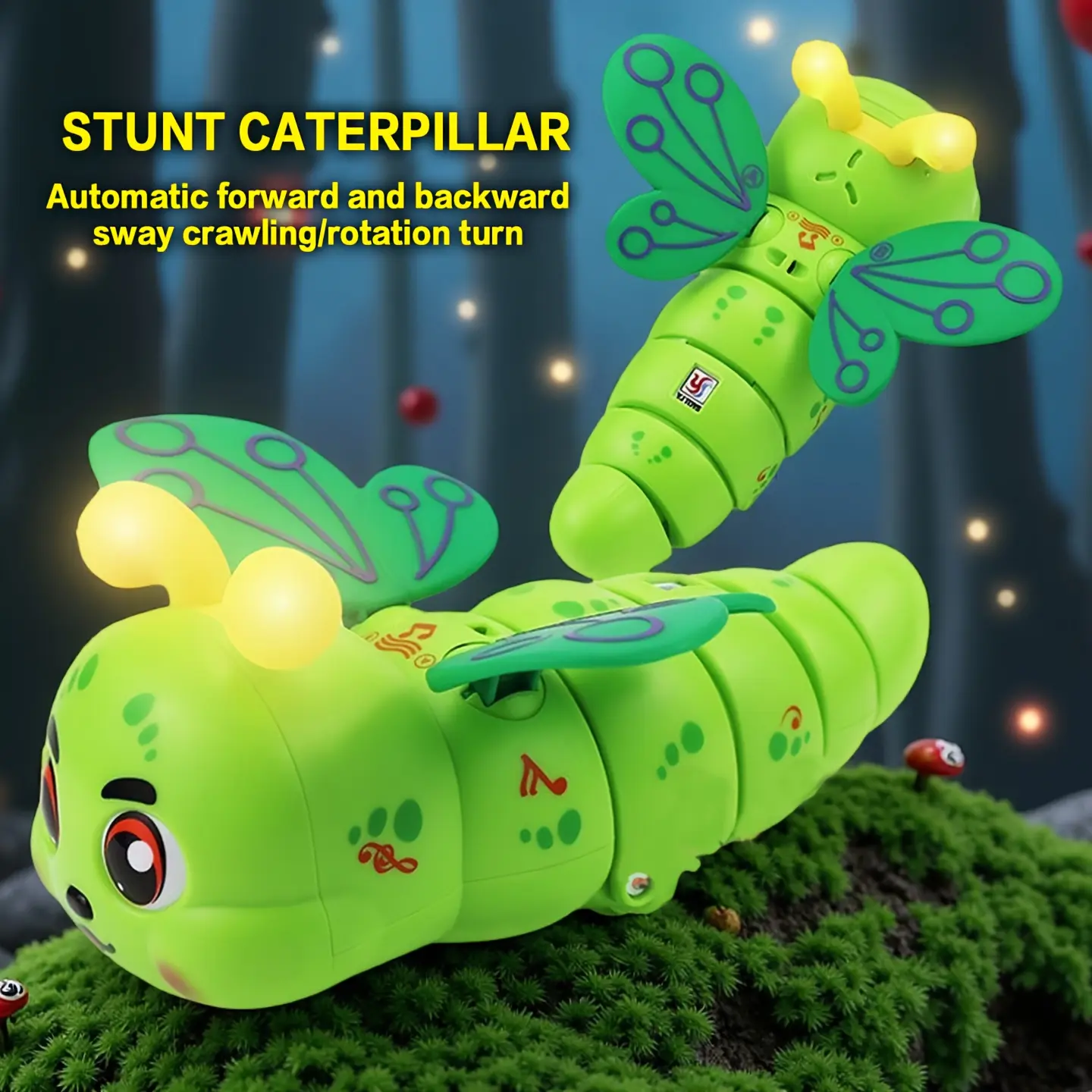 Interactive Crawling for CATERPILLAR Toy with 360 °   Rotation, Music & Lights - & Learning Robot, ABS Plastic, - (AA Batteries Not Included) - Motor Skills Development for &, Christmas/Holiday Gift for