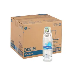 Dixie PerfecTouch Insulated Paper Hot Cups 12 oz Coffee Haze 500 Carton - Watercolour, Heat Resistant, Dual-Purpose, KOSHER Certified, One-Time Use