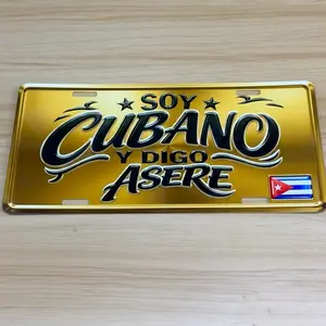 Chapa de carro 6x12 – Soy Cubano Asere Oro Premium