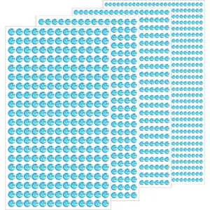 1799pcs Self Adhesive Gem Rhinestone Stickers for Crafts 4 Sheets 4 Sizes Lightblue Acrylic Bling Round Gems Craft Supplies for Kids