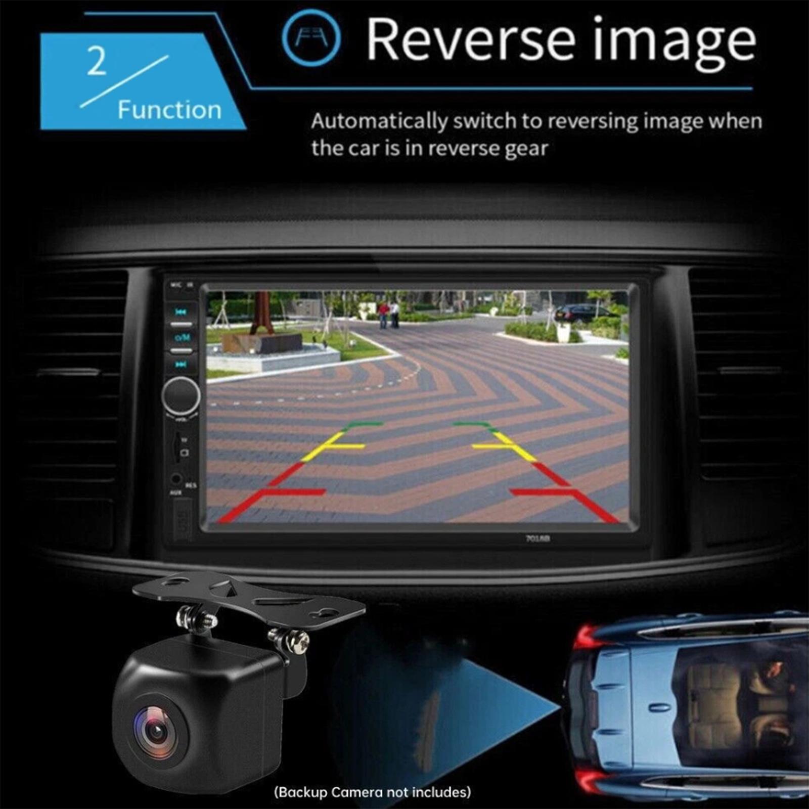 7" Double 2DIN Car Stereo Radio MP5 Player Touch Screen Bluetooth USB AUX TF For Apple & Android