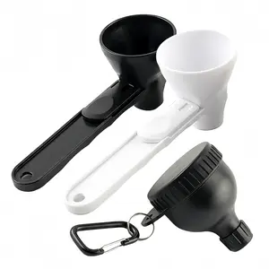 Protein Powder Funnel-Mini with Sliding Scoop and Container — High-Quality Funnel for Pre-Workout Creatine Powder, Coffee/Milk/Smoothie/Chocolate Powder, BPA-Free Plastic Kitchen Utensil, Perfect Gift for Valentine’s Day, Father’s Day