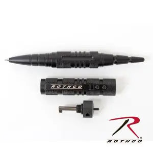 Rothco Tactical Utility Pen - Black, Emergency Glass Breaker Tip, Refillable Ink Cartridge, Compact & Portable Size, Hidden Handcuff Key