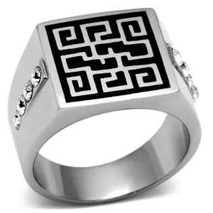 212 MAIN Men's High-Polished Stainless Steel Star Ring (Size 11) - Top-Grade Crystal-Adorned Exquisite Trendy Stainless Steel Jewelry, Exquisite Trendy Ring