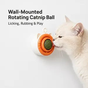 Rotating Catnip Wall Toy for Indoor Cats,summervibes Automatic Rolling Ball Automatic