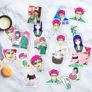 Stickers Pack 20 Pcs No Bike Saiki Aesthetic Psi Bumper Coffee Colorful Disastrous Luggage K Skateboard Anime Laptop Kusuo Vinyl Life Water Nan Car Waterproof Bottle Guitar
