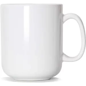 20 OZ Large Coffee Mug, M016 Plain Ceramic  Big  Cup with Handle for Dad Men, White