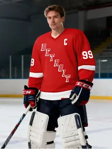 Detroit Wings Long Sleeve Hockey Jersey Shirt, Size 99 How, Lightweight Breathable Sportswear, Best Gift Option
