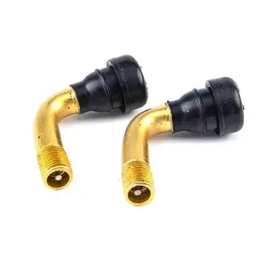 Snap-in 45 Degree Angled Stem 20 Pcs Tubeless Tire Brass Valve PVR50 Base Rubber Angled Snap-in Rubber Base