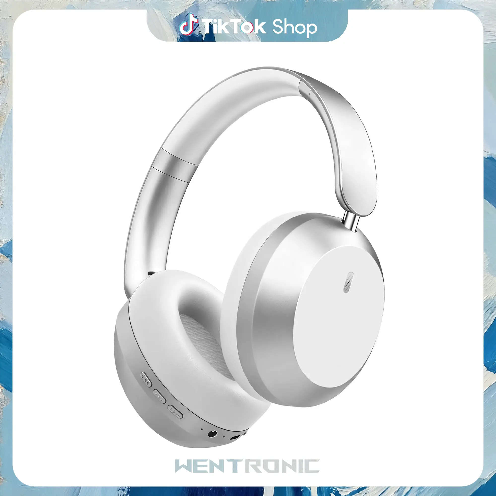 WENTRONIC Y05 Bluetooth Headphones Over Ear, 48H Playtime, Wireless Headphones with Mic, Hi-Fi Sound Foldable Comfort Earpads for Travel/Gaming/Work
