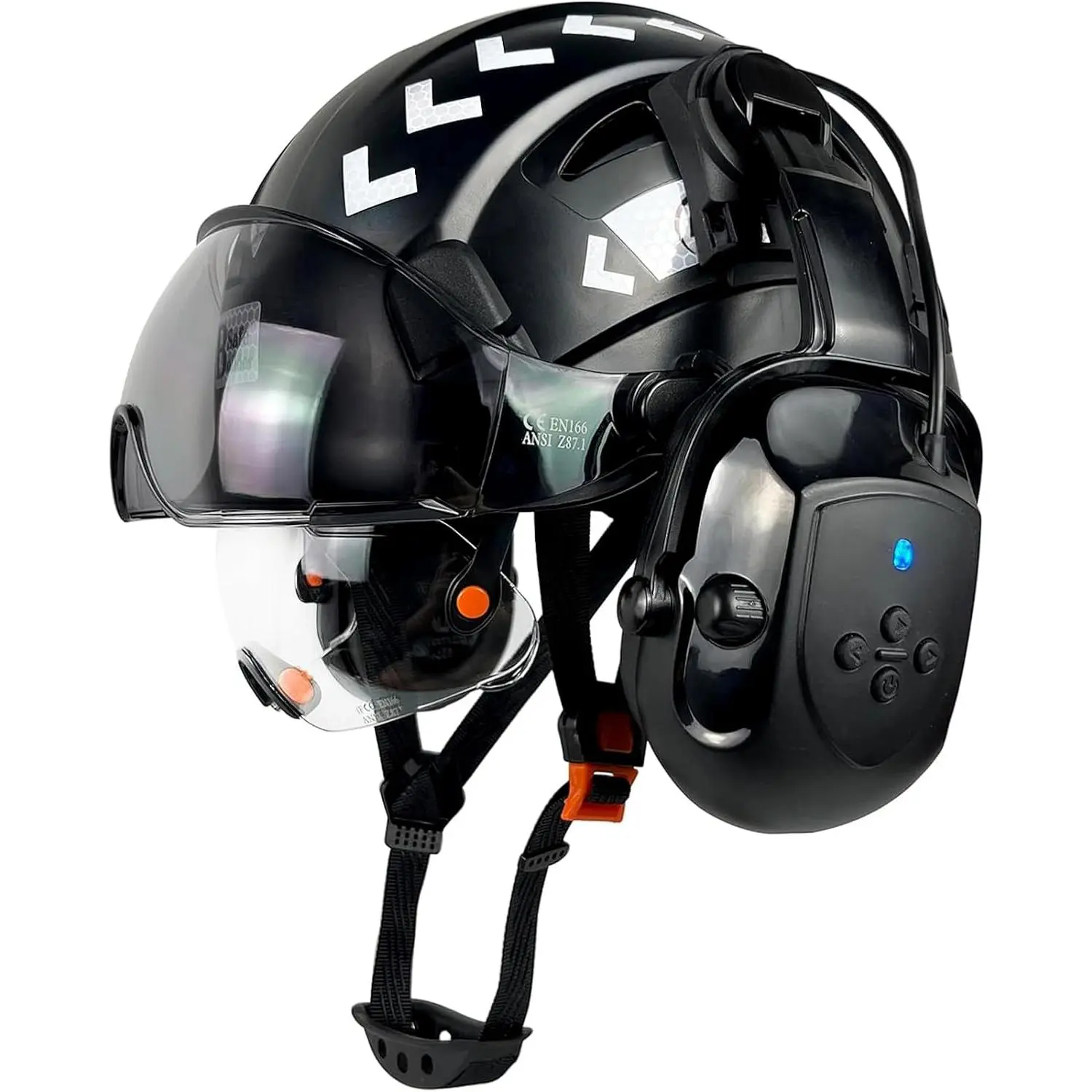 Black Hat Wtih Clear & Tinted Visor & Bluetooth Ea