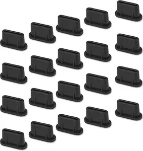 USB C Cover, 20 Pack Type C Anti Dust Plug  Port Covers for  17 16 15 Pro Max,  Galaxy S24, S23, S22, S21, S20,A53, Note 20, Pixel, MacBook, Laptop,  USB C Devices - Black