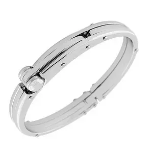 Fashion Alloy Silver-Tone Handcuff Mens Bracelet