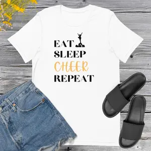Eat Sleep Cheer Repeat Shirt T-Shirt Top Soft Cotton