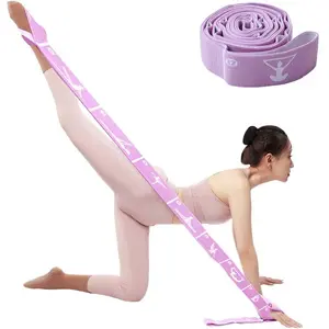Yoga Strap with 10/12 Loops - Multi-Functional Stretch Band for Pilates, Dance, Gymnastics, Physical , Flexibility & Resistance , Ballet, Latin Workouts
