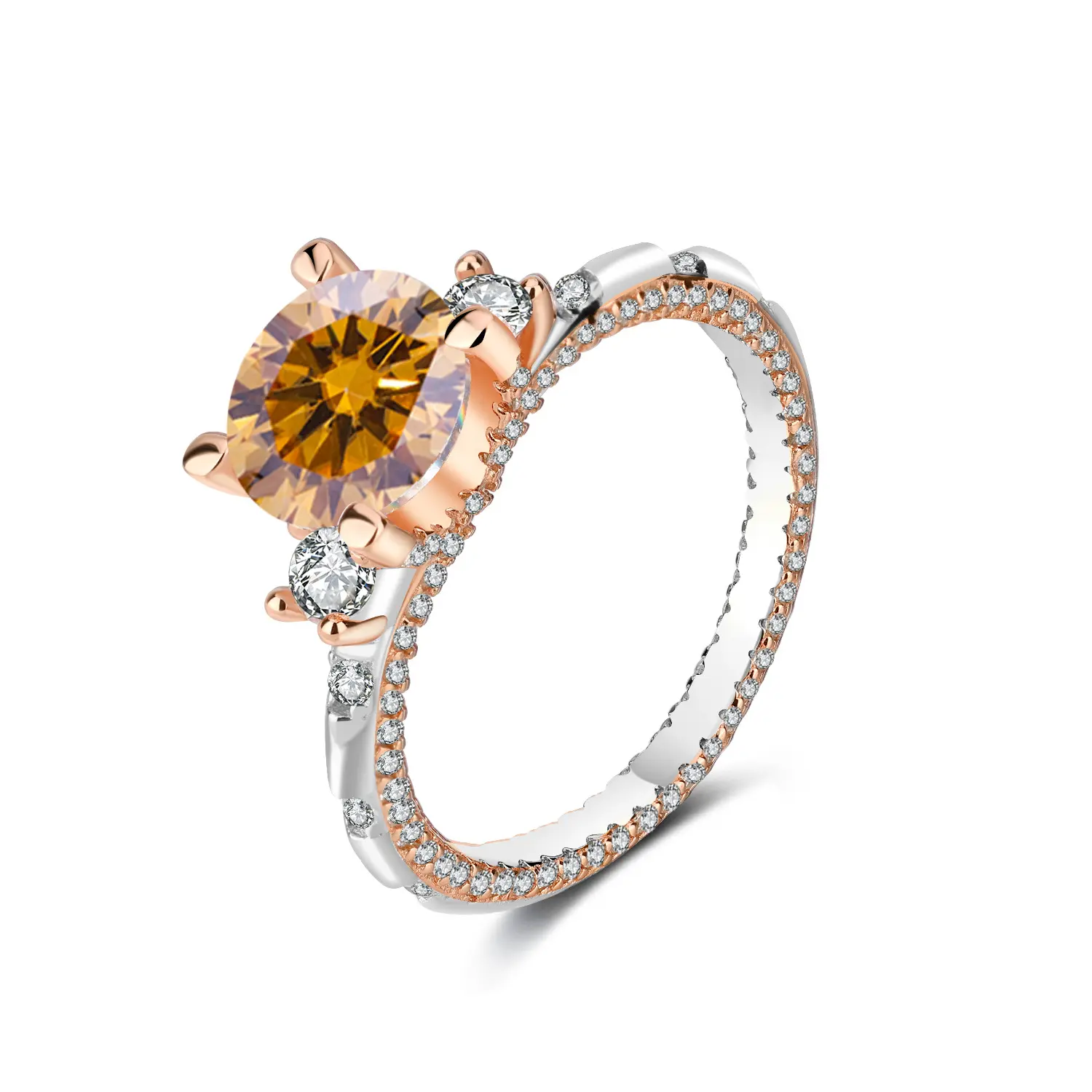 2 carats (champagne gold moissanite)