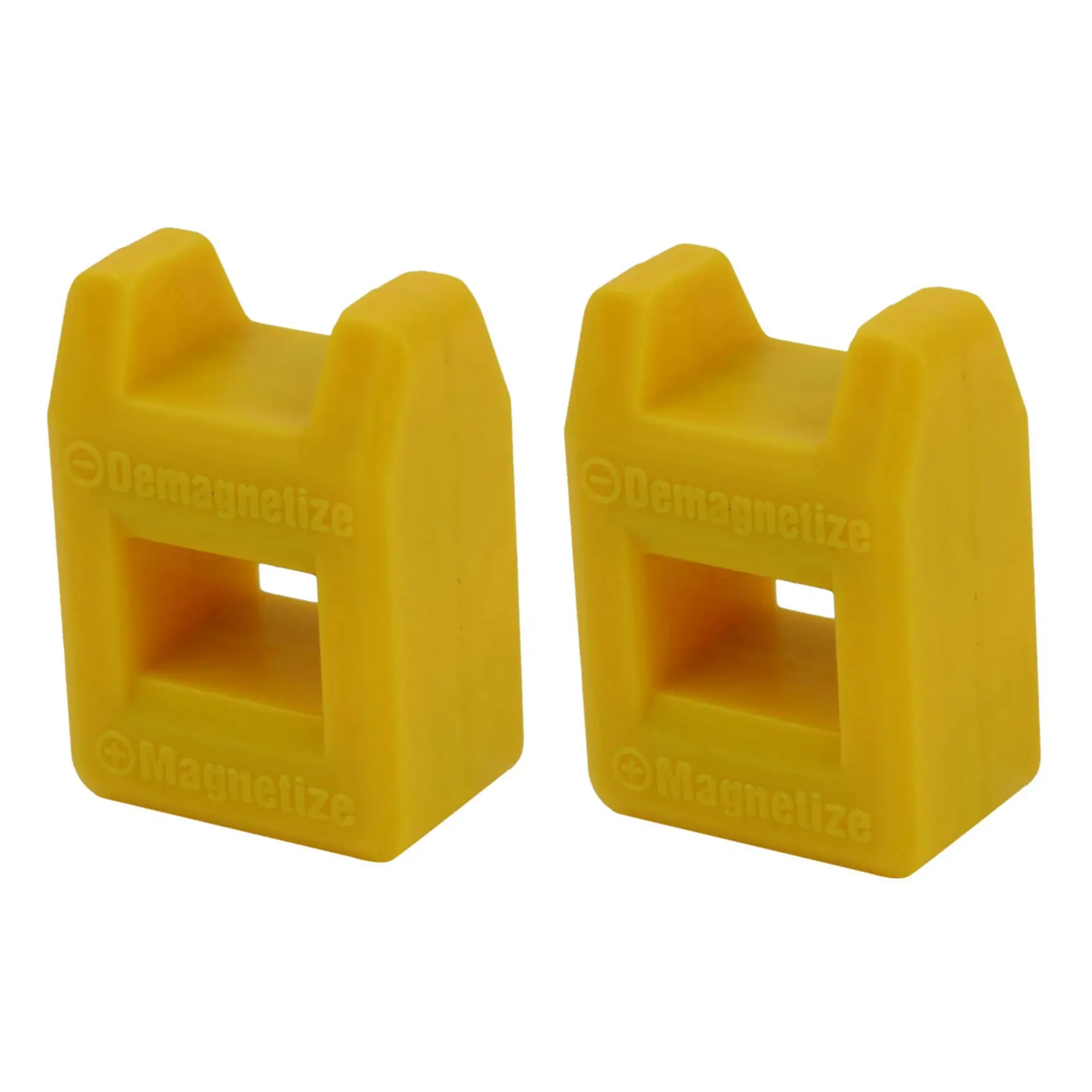 2-Pack Plastic Screwdriver Magnetizer-Demagnetizer Tool, Easy-to-Use Magnetic Pickup Accessory, High Safety, Stable & Reliable, Yellow (Tool Organizer Add-On)