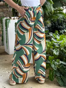 "Hanna" Multicolor Pocketed High Waisted Pants