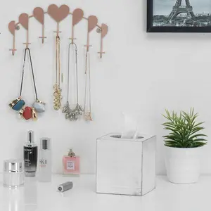White Wood Square Tissue Box Cover