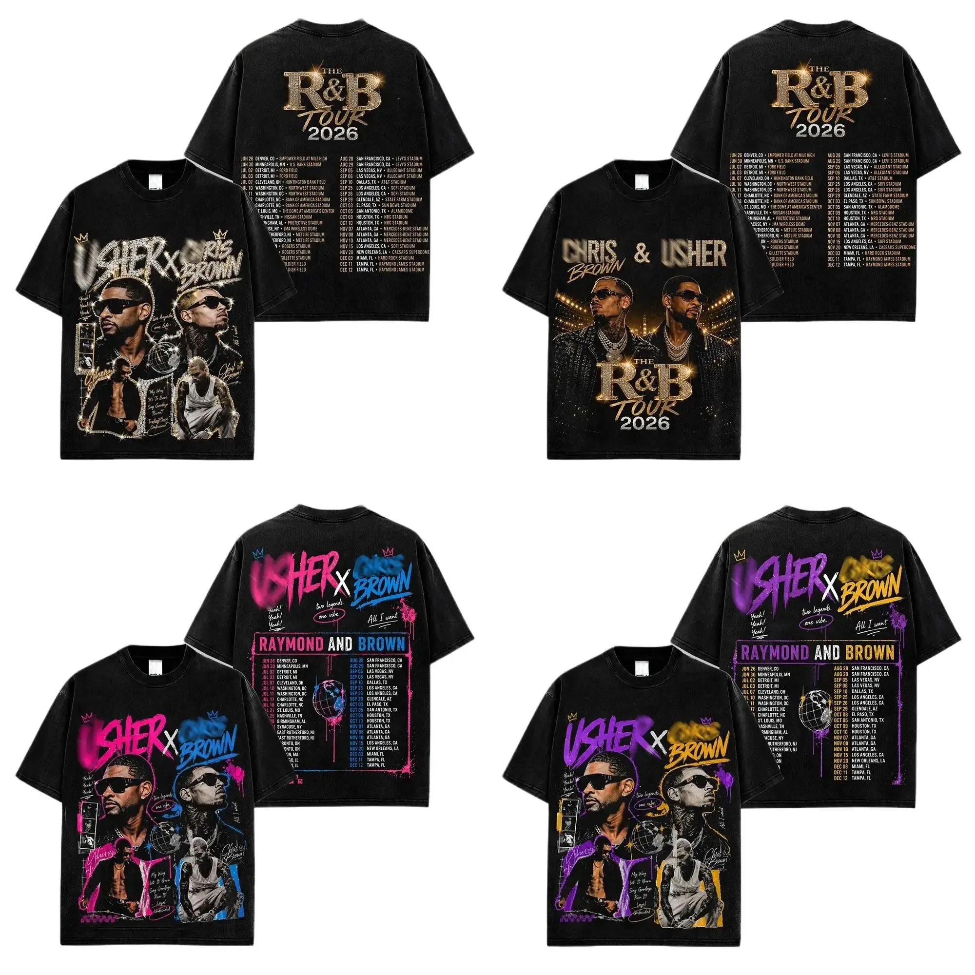 [Collection] New Date The R&B Tour 2026 : Raymond & Brown Premium Cotton T-Shirt, R&B Music Duo Graphic Tee, Urban Hip Hop Soul Streetwear Shirt, Breezy Concert Tour Merch, Gift for R&B Fans, Vintage Music Tee