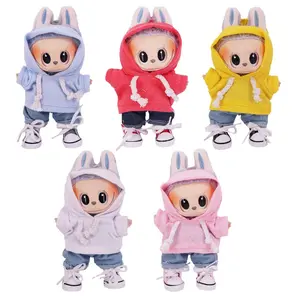 Bubu Doll Clothes Set, 17cm Bubu Macaron Hanging Costume Accessories, Cute Clothing for Play & Display, Perfect Gift Idea, Doll Clothes Shoes