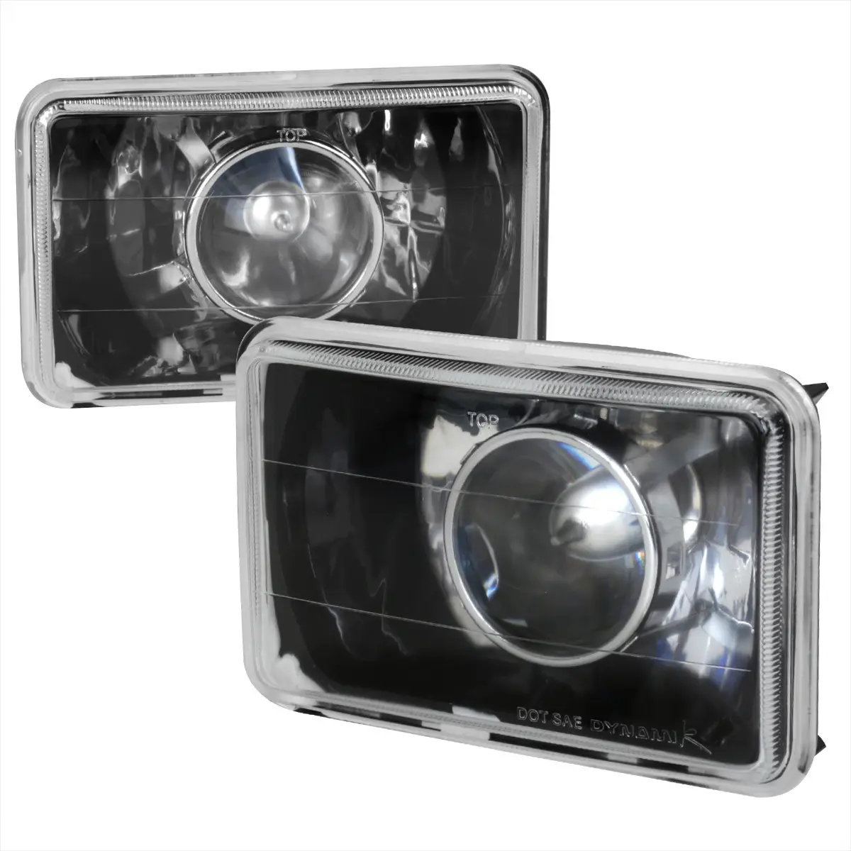 Universal 4"x6" H4 Projector Headlights (Matte Black Housing/Glass Lens) Universal 4"x6" H4 Projector Headlights (Matte Black Housing/Glass Lens)