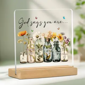 Christian Acrylic Scripture Wall Decor, Inspirational Gift for Women, Encouraging Bible Verse Sign for Birthdays and Christmas