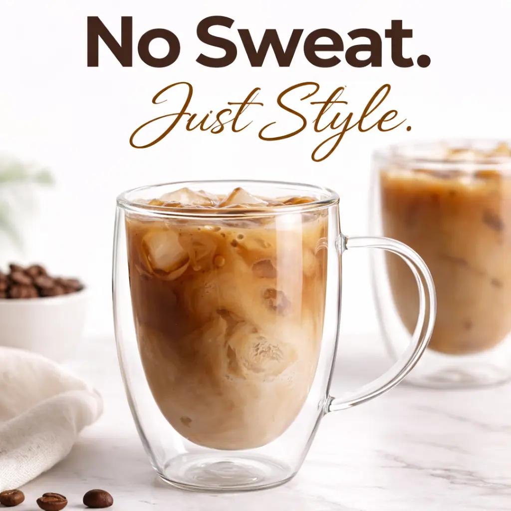 Classic Double Wall Glass Mug – Hot & Cold Coffee Cup (12oz, Set of 2)